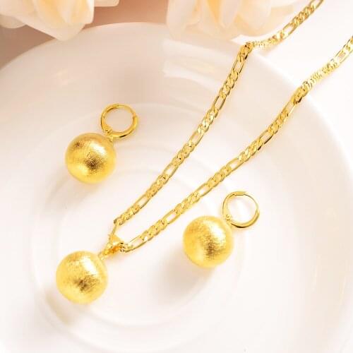 Jewelry Set For Women African big ball Beads Jewelry Set Wedding Choker Necklace Bridal Dubai Gold Color Jewellery Sets gift