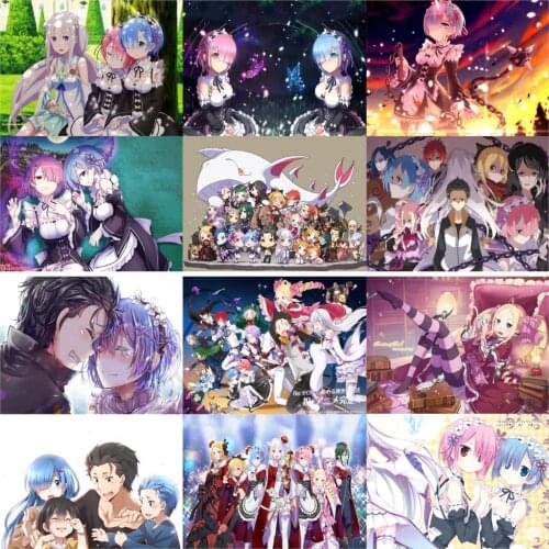 Re zeroposters wall stickers good quality home decoration glossy paper prints white coated paper free shipping wholesale