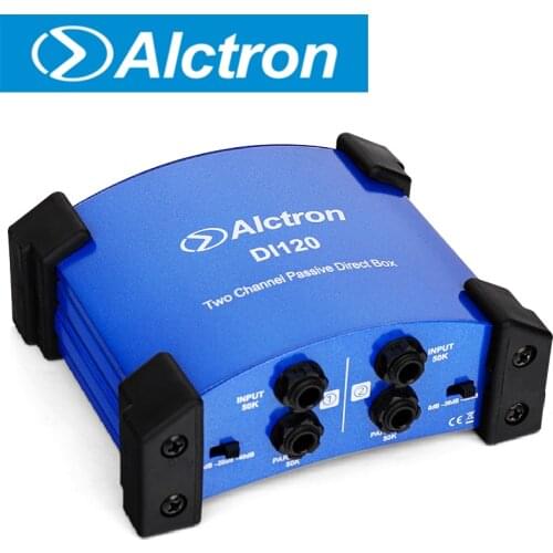 Alctron DI120 passive DI box used in guitar recording and stage performance, great for keyboard, acoustic and electric guitar