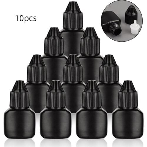 10pcs Eyelash Extension Glue Empty Bottles Fast Drying False Eyelash Extension Glue Bottle Professional Tools for Make Up