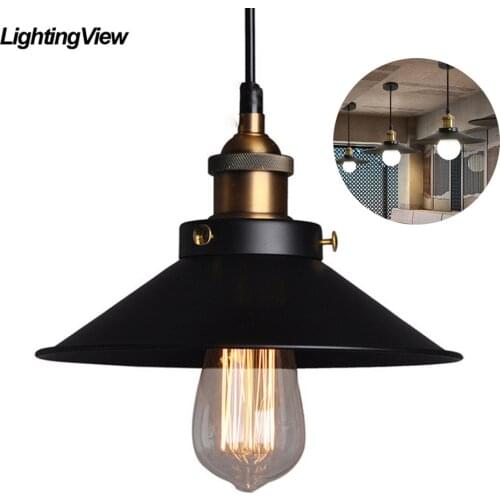 Retro Industrial Chandelier Pendant Light Celling Lamp Fixtures Hanging Dinning Room Lights Vintage Lampshade Loft Edison Bar