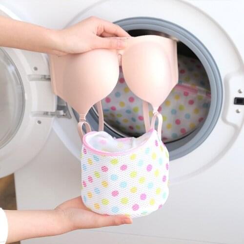 Clothes Washing Machine Zippered Foldable Laundry Dot Bag Bra Socks Underwear Clothes Washing Machine Protection Net Mesh Bags