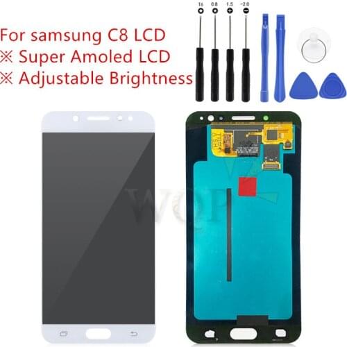 Super Amoled Replacement LCD For Samsung Galaxy c8 C7 2017 C710F/DS C7100 LCD Screen Touch Digitizer Assembly Repair parts 5.5"
