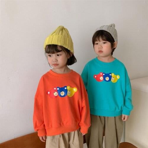 Boys' Girls' Hoodies Sweatshirts Babys Kids Outwear 2021 Cartoon Thicken Winter Autumn Top Pullover Cotton School Childrens Cl