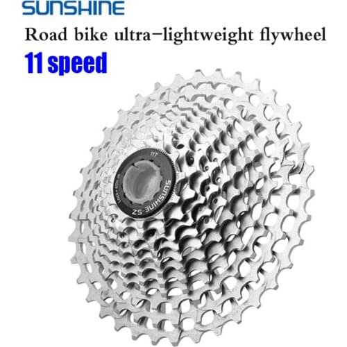 SUNSHINE Road Bike 11 Speed Ultralight Freewheel SL 11-28/32/34/36T Bicycle Cassette Flywheel With KMC Chain 11V Sprocket Parts