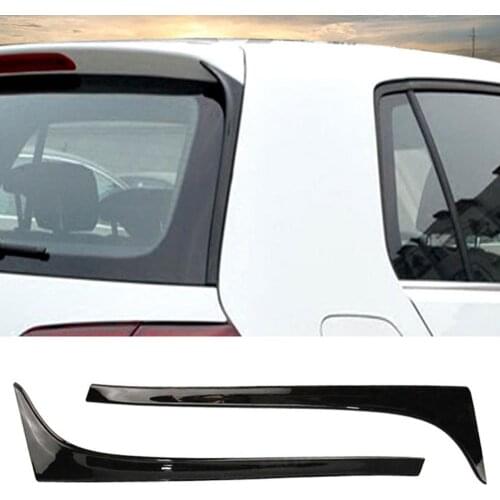2Pcs Car Rear Spoiler Gloss Black Fibe Rear Window Side Spoiler Wing For GOLF 7 Car-styling Auto Rear Window Mirror Tail