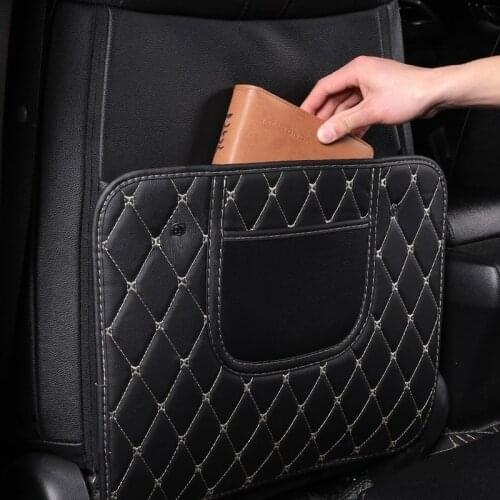 PU Leather Anti-Child-Kick Pad for Car Waterproof Seat Back Protector Cover Universal Auto Anti Mud Pads with Storage Bag