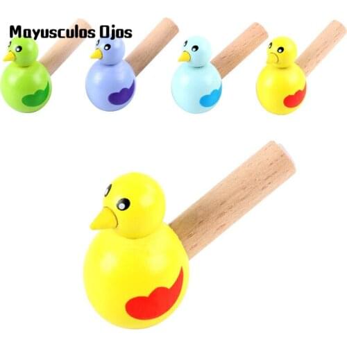 ZH 1PC Wooden Cartoon Bird Whistle Children Toy Educational Toy 3-7 Years Old Musical Instrument