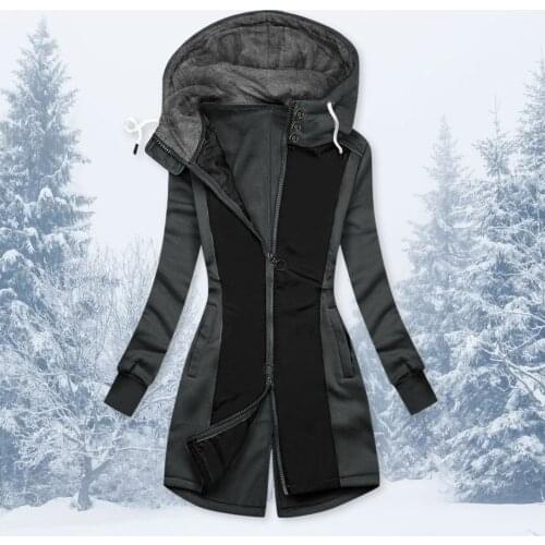 Winter Jacket Women Parkas Thicken Warm Coat Hooded Jackets Solid Color Pocket Parka Coat Women Fashion New Streetwear Jacket