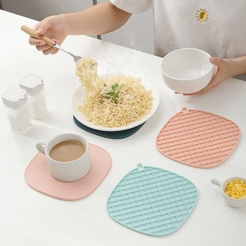 1PC Round Heat Resistant Silicone Mat Drink Cup Coasters Non-slip Pot Holder Table Placemat Kitchen Accessories Onderzetters