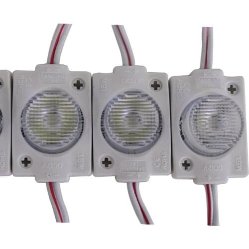 100pcs/lot 1.5W smd 3030 1 led module light box led modules with lens 180 degree injection High brightness Side lighting