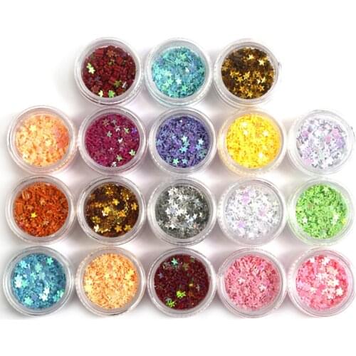 18 Colors Star Glitter Nail Art Decorations Fashion Nail Decoration For 3D Nail Art