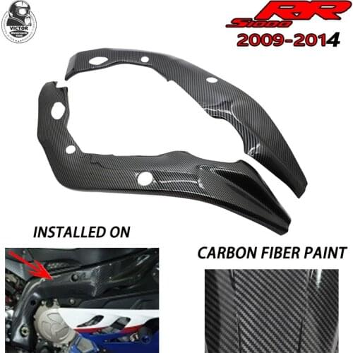2PCS For 2009 - 2014 BMW S1000RR Carbon Fiber Frame Protector Covers Side Panels weaves S1000 RR S 1000 RR Side Frame Covers
