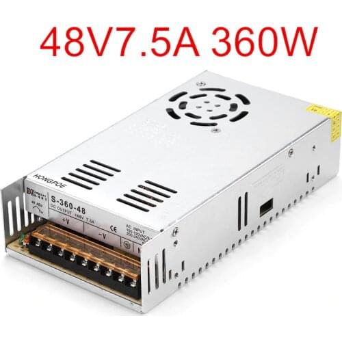 Best quality 48V 7.5A 360W Switching Power Supply Driver for CCTV camera LED Strip AC 100-240V Input to DC 48V