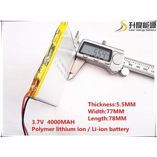 5pcs [SD] 3.7V,4000mAH,[557778] Polymer lithium ion / Li-ion battery for TOY,POWER BANK,GPS,mp3,mp4,cell phone,speaker