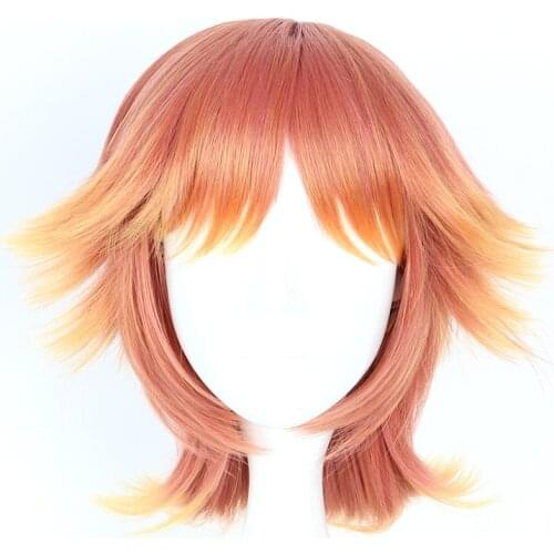 Anime The Royal Tutor Cosplay Hair Wittgenstein Heine Orange Short Straight Adult Facial Hair Cosplay Headwear
