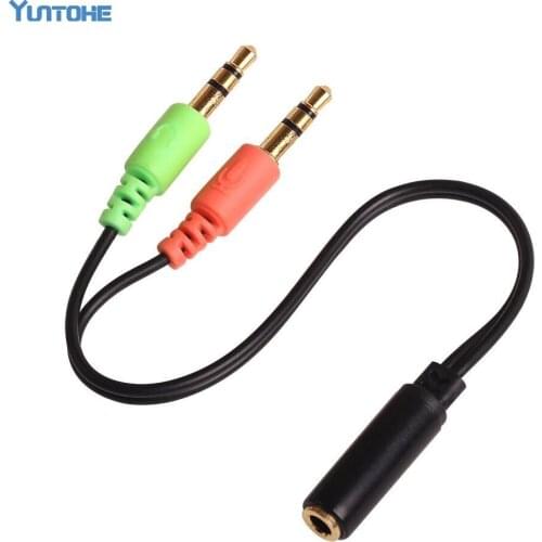 1 FeMale to 2 Male Aux cable 3.5 mm Femal to 3.5 mm Male Y Splitter Audio Extension Cable AUX Cable 500pcs/lot