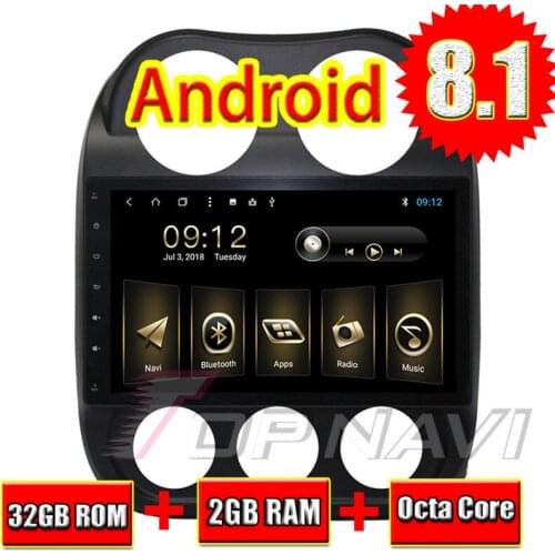 Auto Players for Jeep Compass 2010 10.1'' Android 8.1 Topnavi Big Capacitive Multi HD Screen Double din Vehicle Multimedia Radio