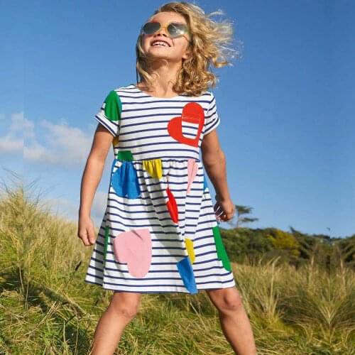 Kids Children Baby Girls Dresses Dot Print 2021 Summer Casual Party Princess Dresses Embroidered 100% Cotton Clothing New In