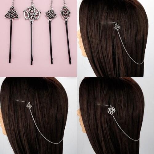 Dongsheng New Viking Knots Hairpin Celtics Knot Hair Accessories Norse Hair Pin Viking Hair Clip for Women Longhair Decorat-15
