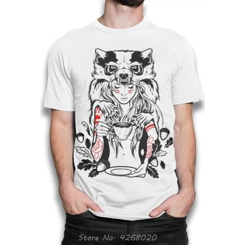 Princess Mononoke Anime T-Shirt, Studio Ghibli Hayao Miyazaki T Shirt Men Cotton Tshirt Anime Tees Harajuku