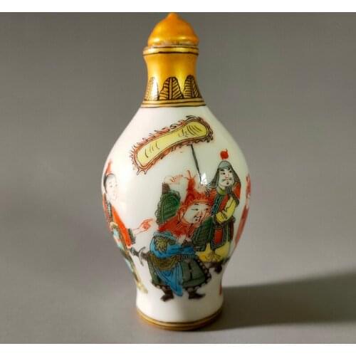 Exquisite interesting Chinese porcelain Hand Painted Ancient Chinese Character Stories snuff bottle collections decoration gift
