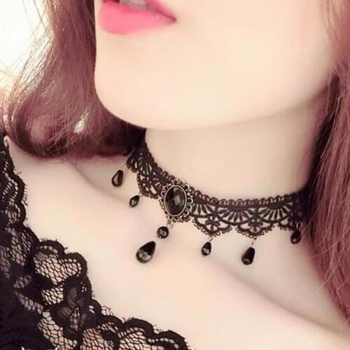 Fashion Necklaces Multi-layer Black Choker Necklace Crystal Elegant Clavicle Lace Charm Chain Women Accessories Jewelry Gifts