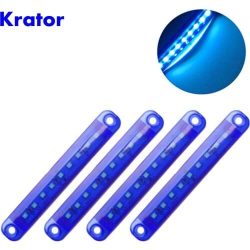 Krator 4PCS Blue 24V 9 LED Side Marker Light for Trailer Truck Boat BUS Indicator RV Lamp Waterproof