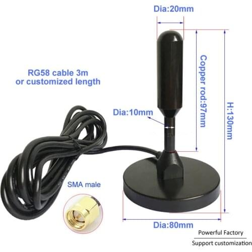 LTE 4G Full Band Sucker Antenna gsm Copper Rod 3G 4G Note Auto Car Charging pile antenna 1pcs