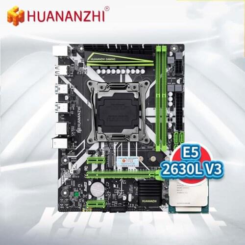 HUANANZHI X99 8M F Motherboard with XEON E5 2630L V3 LGA 2011-3 DDR4 RECC NON-ECC Memory Combo Kit Set NVME USB 3.0