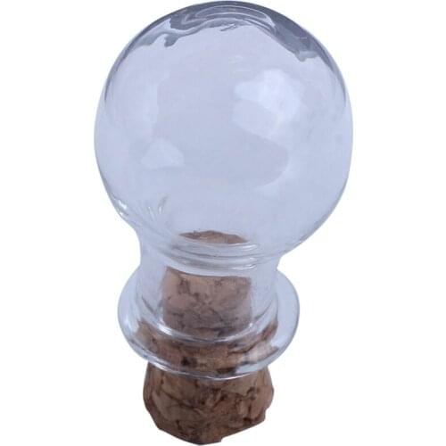 Mini Glass Bottles Jars with Cork Wish Note Craft Bottle Pack of 10 Bulb Shape Clear