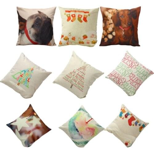 Fashion Vintage Soft Linen Pillow Case Waist Throw Soft Room Gifts Single Sides PrintingCushion Case Home