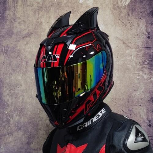 AIS Motorcycle Helmet cool Modular Moto Helmet With Inner Sun Visor Safety Double Lens Racing Full Face the Helmet Moto Helmet