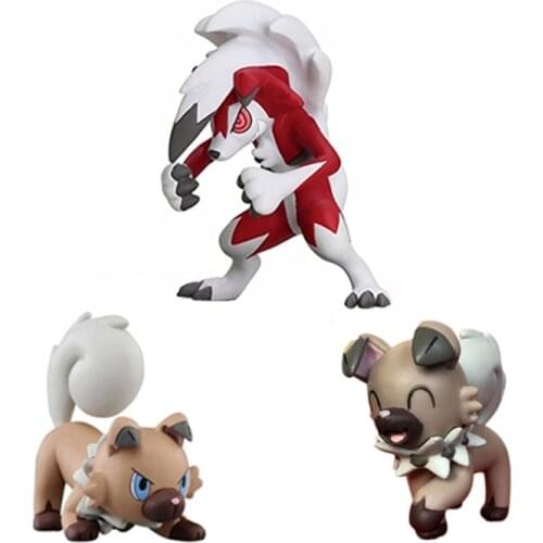Cartoon Sun and Moon Rockruff Lycanroc Evolution Anime Figure Dolls Toys Collection pokemoned Action Figure Toys Gifts for Kids
