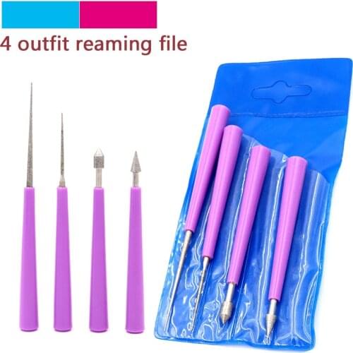 4pcs Diamond Wood Rasp Files Needle Mini File Set Carving Tools Metal Filing Emery Grinding Mixed Reaming DIY For Jade Plastic