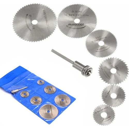 Mini HSS Circular Saw Blade Set 7pcs For Metal Wood Plastic Cutting Wheel Discs Rotary Tools Accessories Cutter Disks Saw Blades