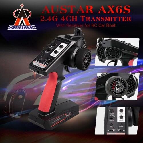 Original RC Car AX6S 2.4G 4CH Transmitter Radio Remote Control with Receiver for RC Cars RC Boats