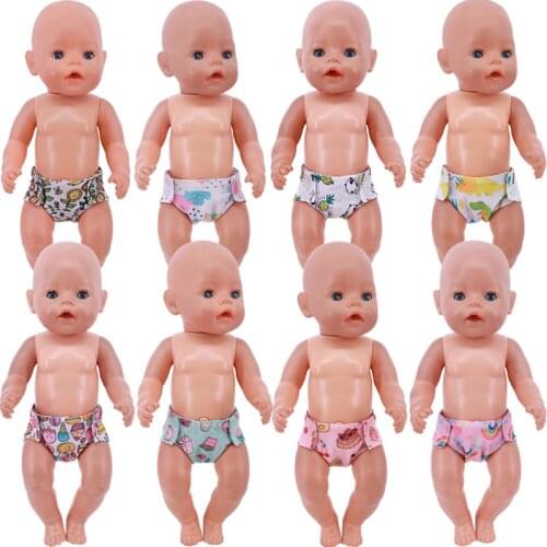 Doll Diapers Cute Underwear Animal Fruit Print For 18 Inch American Doll Girls & 43 Baby Reborn,Our Generation,Panty Accessories