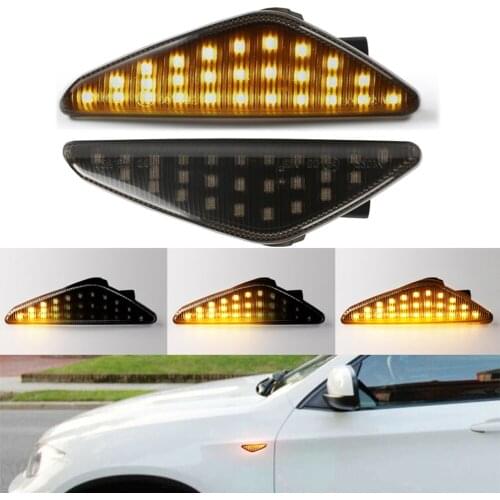 2 Pieces Dynamic Amber LED Side Maker Blinker Indicator Turn Signal Light For BMW F25 E70 E71 E72 X3 X5 X6 Smoked Lens