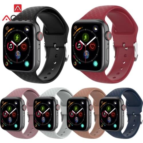 Soft Silicone Watchband for Apple Watch 40mm 44mm 38mm 42mm Men Women Rubber Sports Bracelet Strap Band for iWatch 1 2 3 4