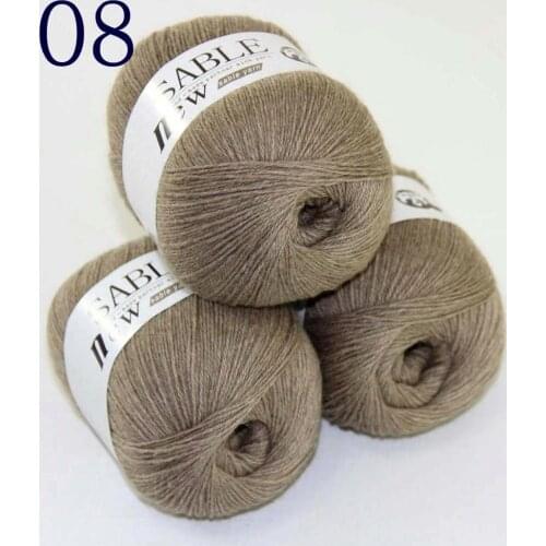 Sale Super Soft Pure 3X50gr Sable Cashmere Wrap Shawls Hand Knitting Wool Crochet yarn Khaki 243-08-3
