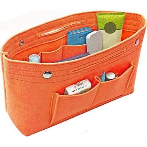 Women Portable Insert Handbag Organizer Purse Felt liner Makeup Bag Tidy Travel