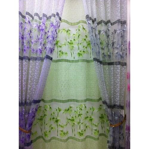 CS 134 Leaf Tulle Voile Door Window Curtain fabrics Drape Panel Sheer Scarf Valance 4 Color Hot light plaid hotel material