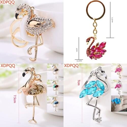 XDPQQ Fashion Keychain Animal Pendant Swan Series Keychain Alloy Rhinestone Crystal Car Key Accessories Cute Swan Keychain