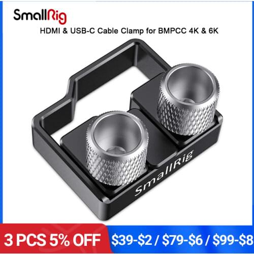 SmallRig HDMI Cable Clamp Mount For Blackmagic Design Pocket Cinema Camera BMPCC 4K HDMI Cable USB-C Cable Clamp- 2246