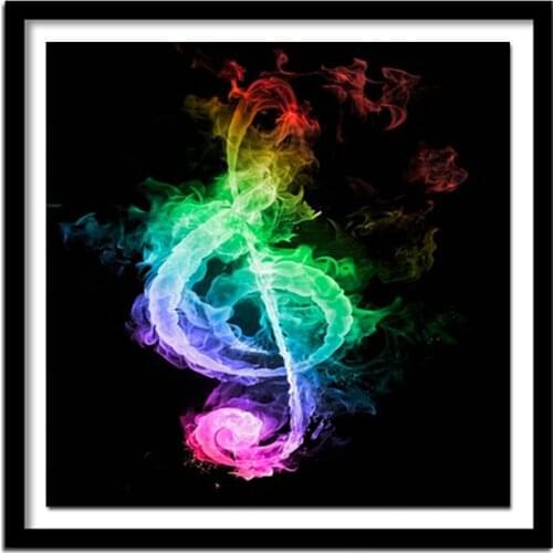 100% DIY 5D Diamond Colorful musical note Diamond Painting Cross Stitch Kits Diamond Embroidery Rhinestones Arts qw83