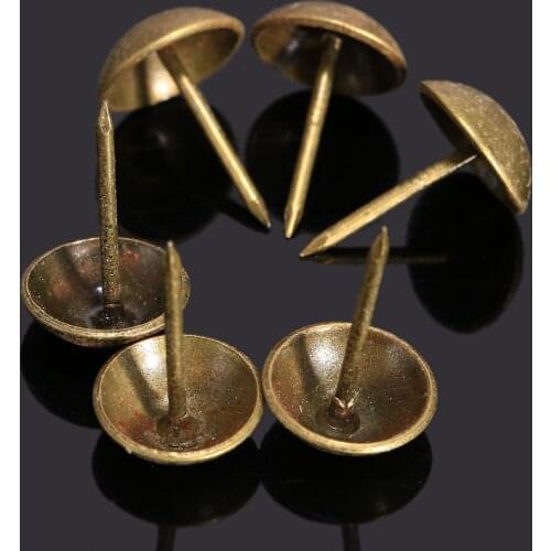 100Pcs Upholstery Nail Jewelry Gift Wine Case Box Sofa Decorative Tack Stud Pushpin Doornail Hardware