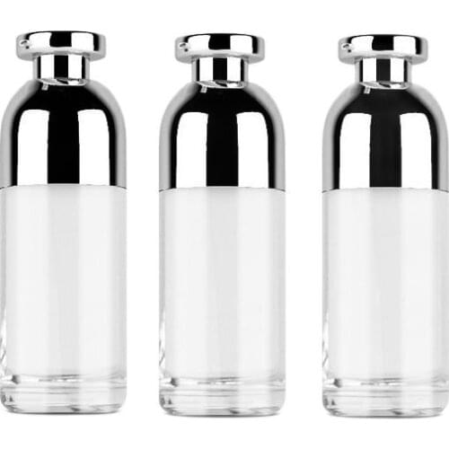 15ML acrylic silver airless bottle lotion emulsion serum liquid foundation whitening essence recovery complex cosmetic packing