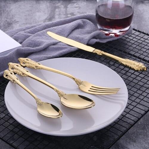 24pcs gold silverware luxury style for hotel