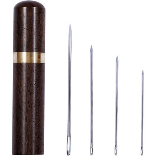 4pcs Leather Sewing Needles Big Eye Manual For Embroidery Stitching Sewing Fabric Cross Stitch Knitting Needles